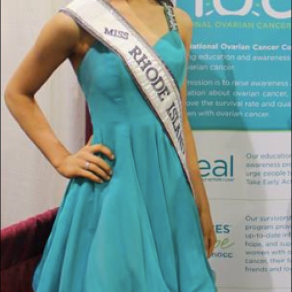 Teal cocktail dress